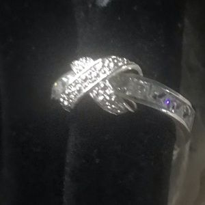 Silver Plated Pave  Set  Ring Yurman Style Size 5